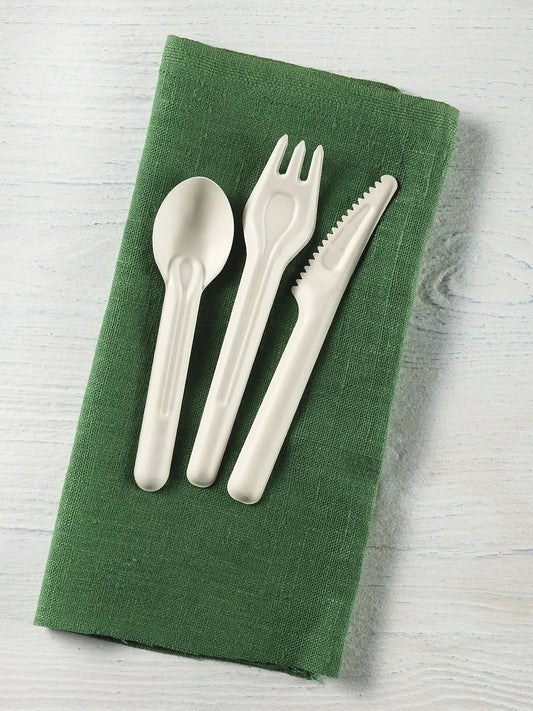 Bagasse Spoon fork Knife - Compostable Cutlery